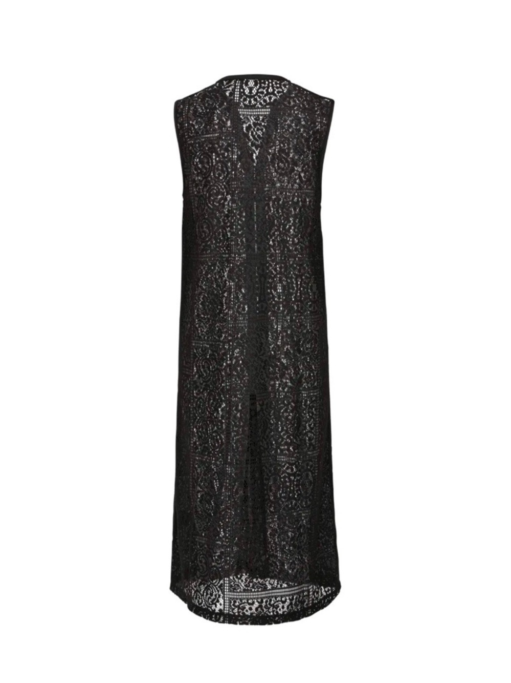 Black Lace Sleeveless Maxi Dress